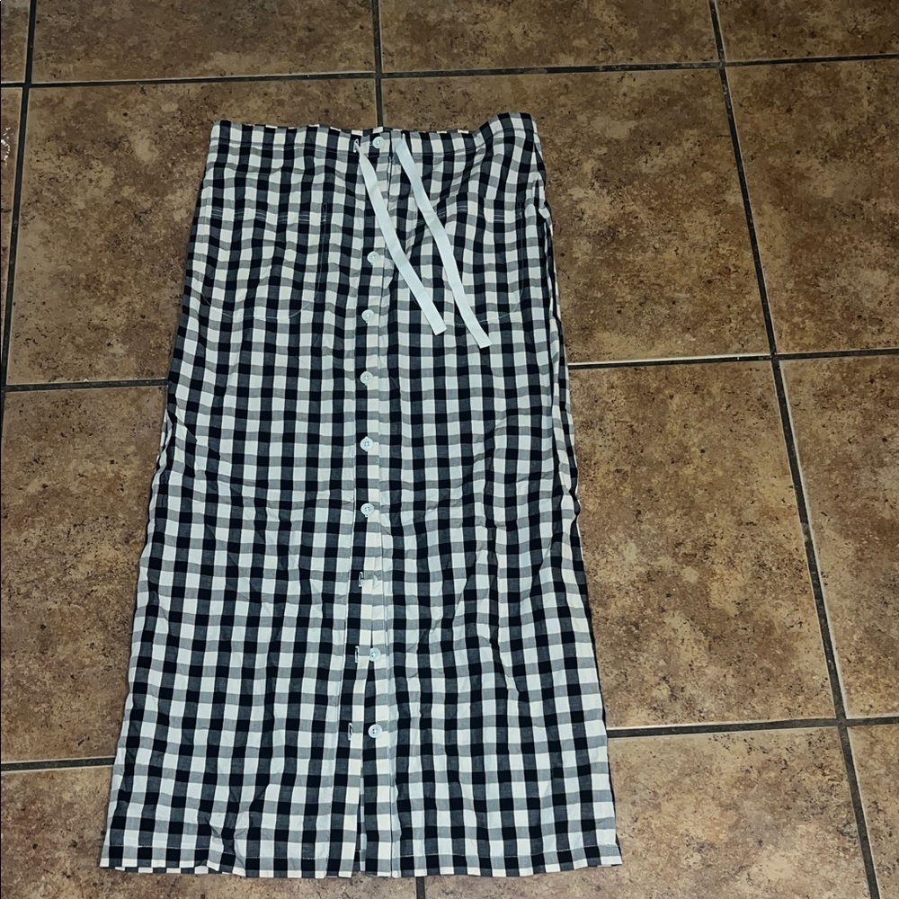 SOLID & STRIPED Black and White Gingham Pencil Skirt